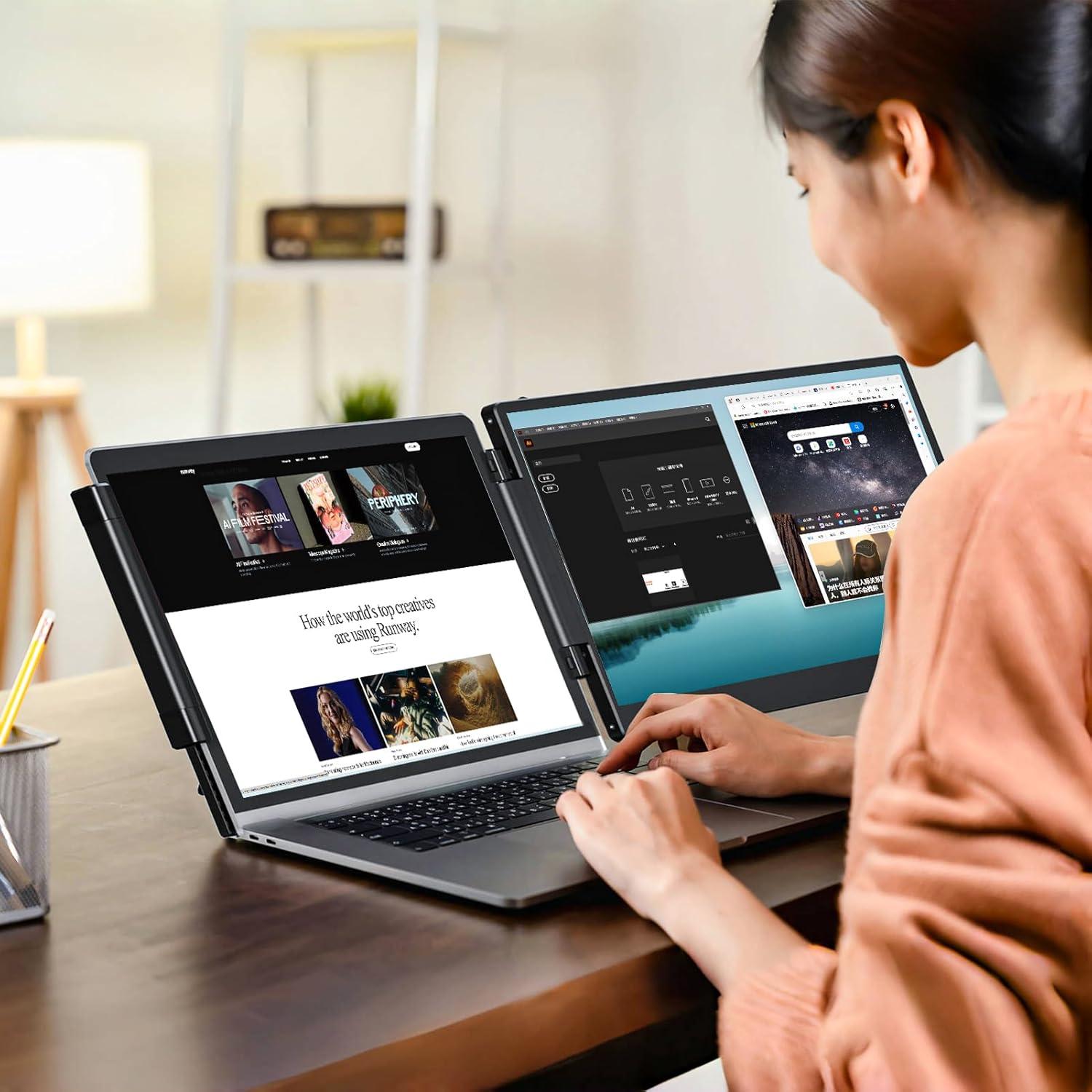 Monitor Portátil Synnov 14" 1080P con Altavoz y Soporte