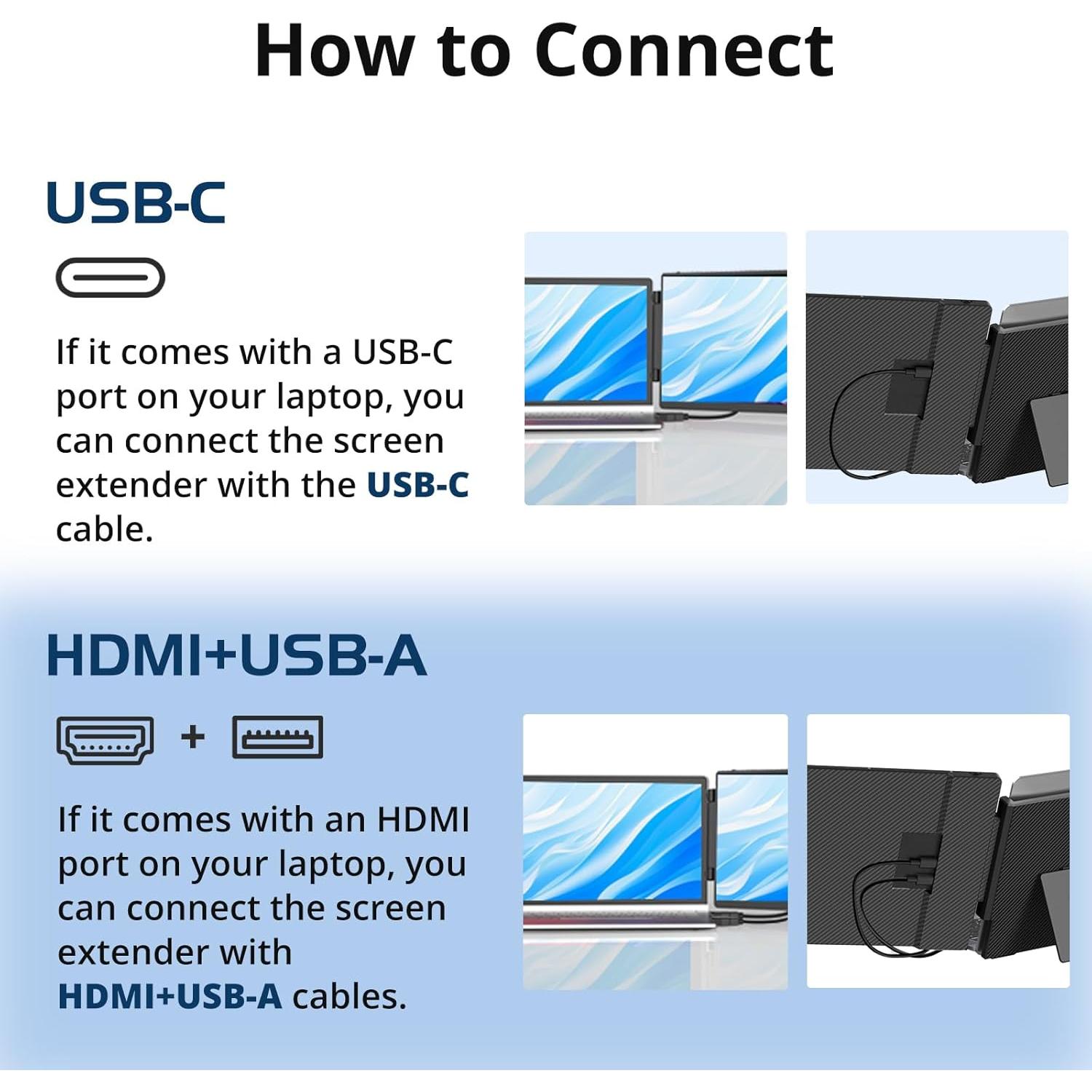 Monitor Portátil Synnov 14" 1080P con Altavoz y Soporte
