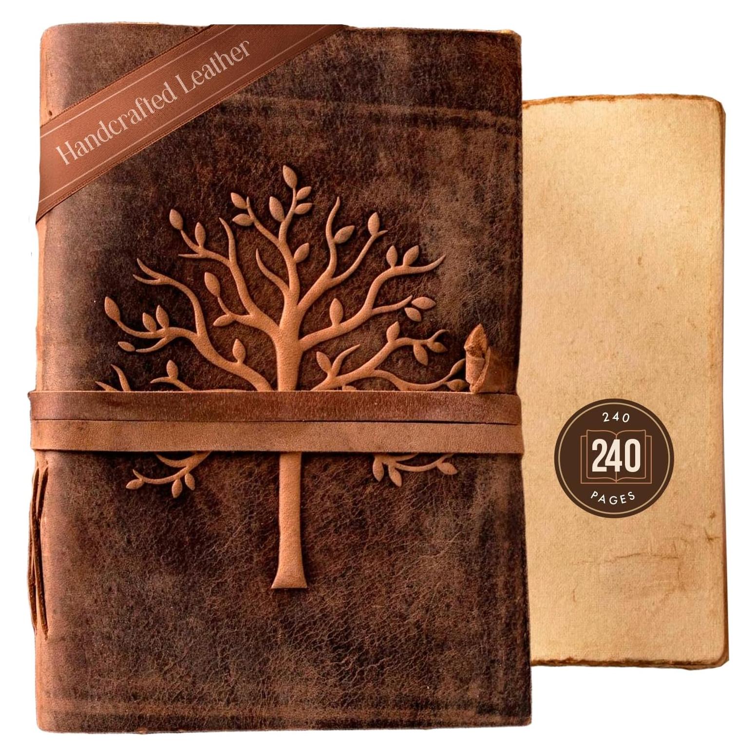 Diario de Cuero Vintage NomadCraftsCo. 240 Páginas 17.8x12.7cm