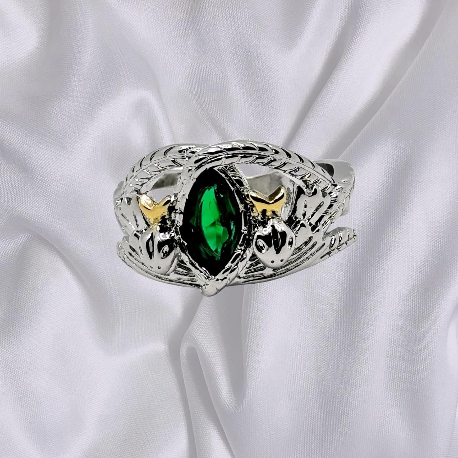 Anillo Aragorn Piedra Verde CZ Plata 925 Talla 6-10