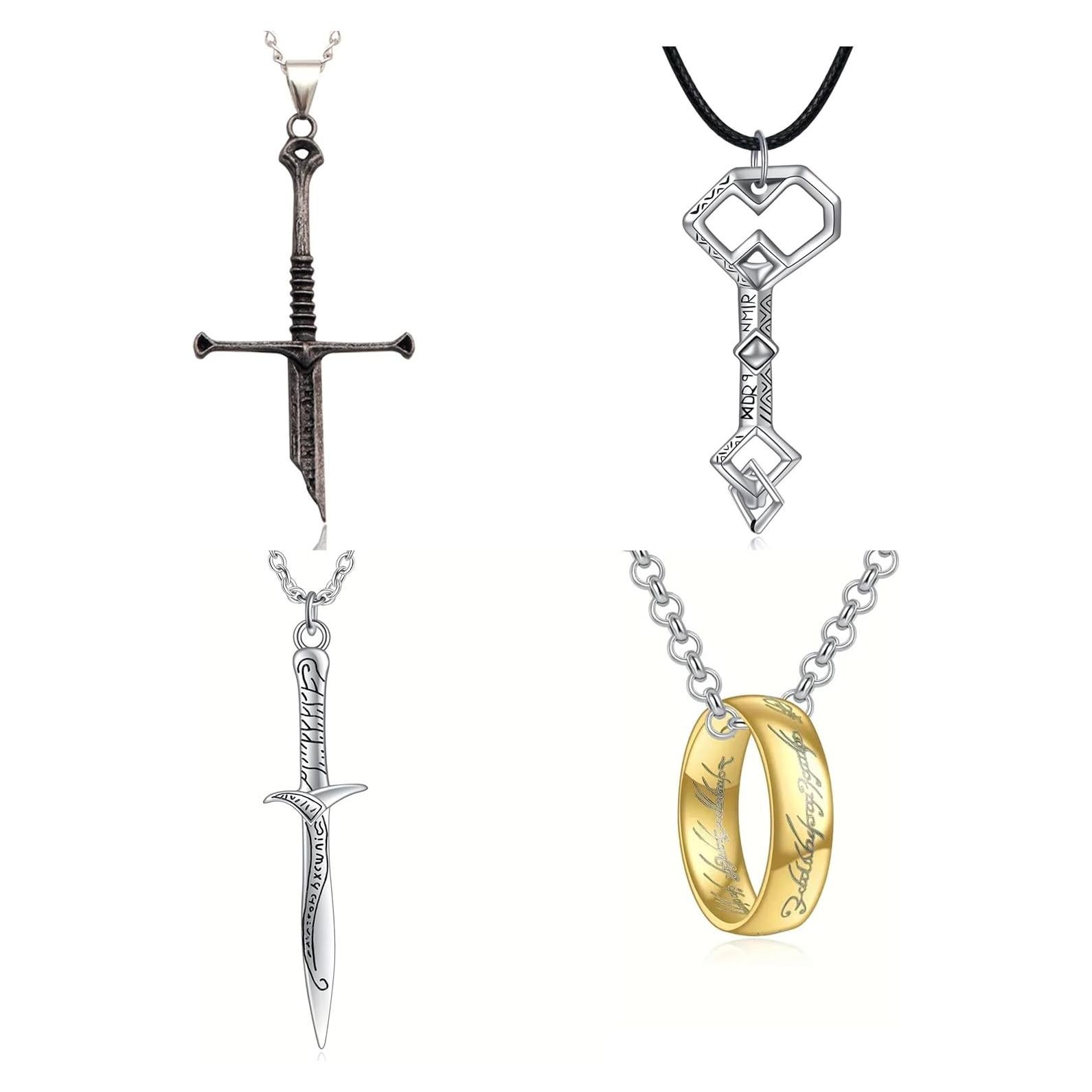 Conjunto de Joyería Gótica 4 Piezas El Señor de los Anillos