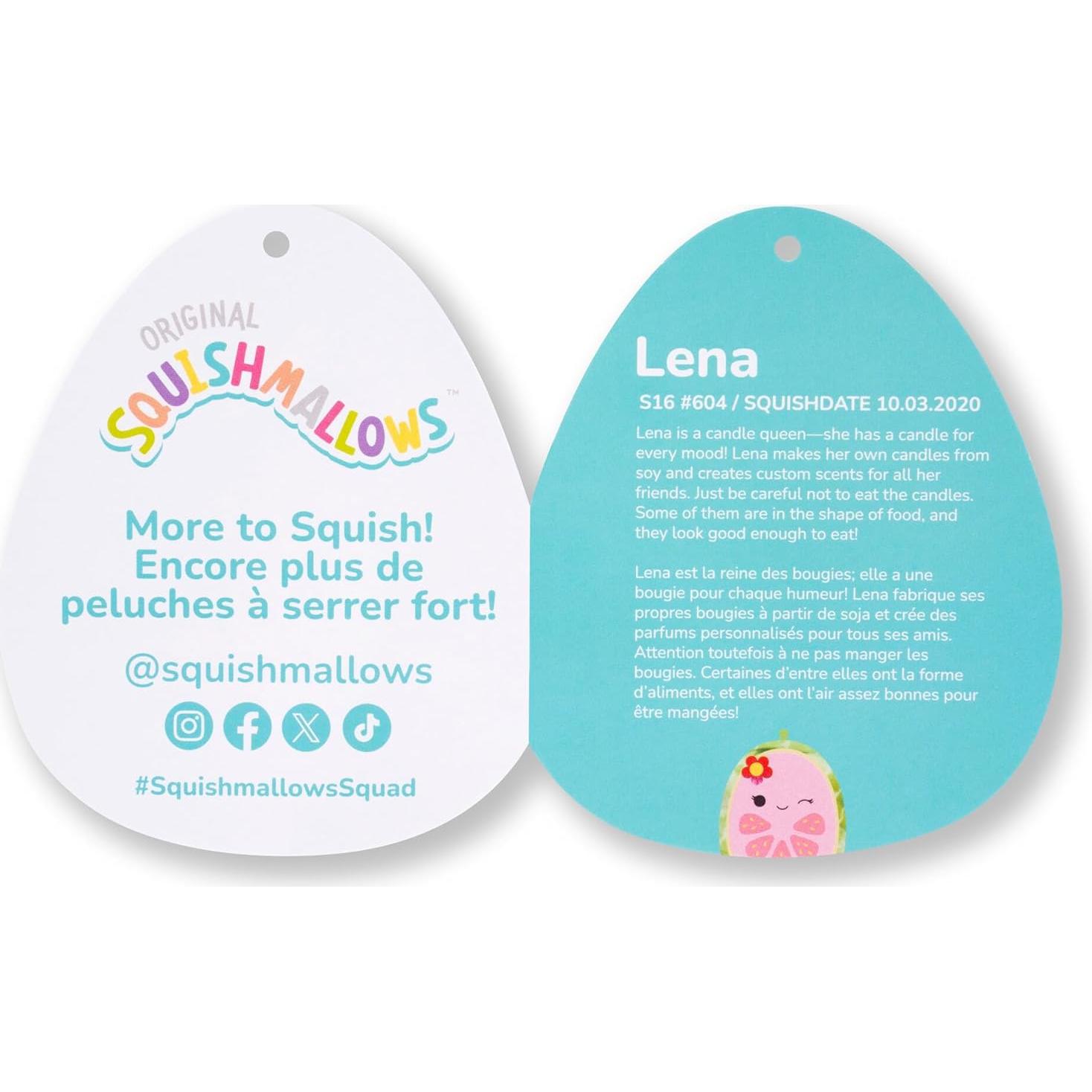 Peluche Squishmallows 40 cm Lena Guayaba Rosa Oficial