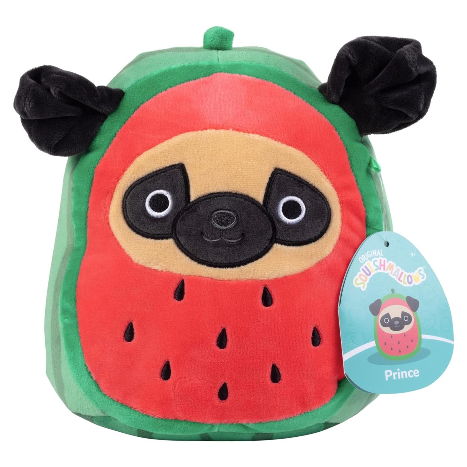 Squishmallows Príncipe El Pug Sandía 20 cm Peluche Suave