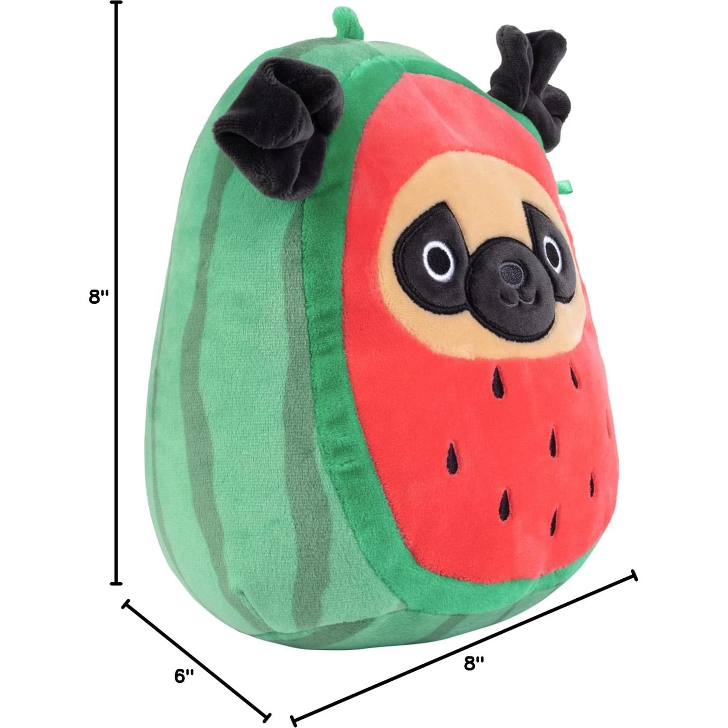 Squishmallows Príncipe El Pug Sandía 20 cm Peluche Suave