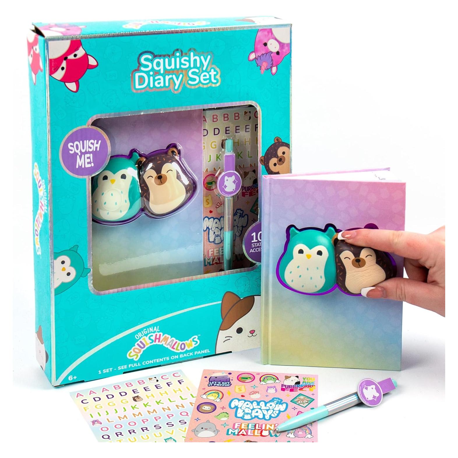 Conjunto de Diario Squishy Squishmallows 60 Hojas Kawaii