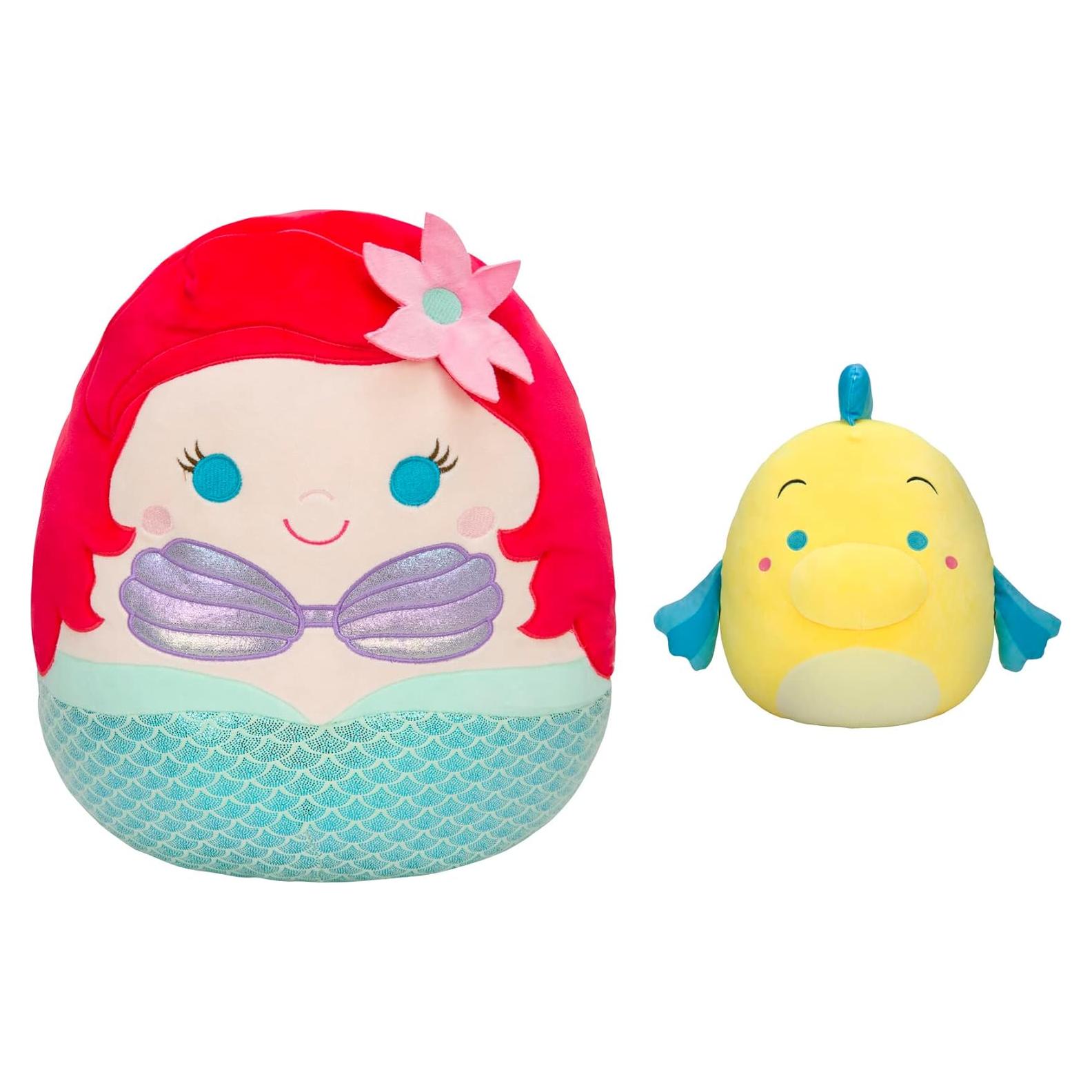 Peluches Disney Squishmallows Ariel y Flounder 2-Pack