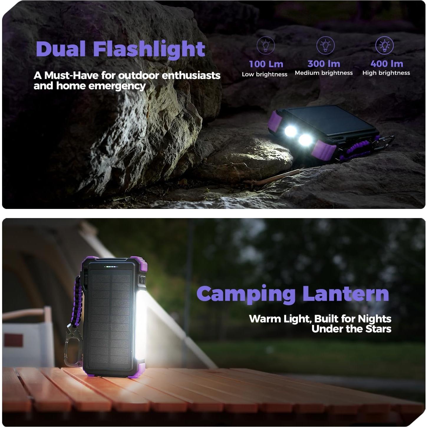 Banco de Energía Solar 20000mAh BLAVOR Carga Rápida 20W