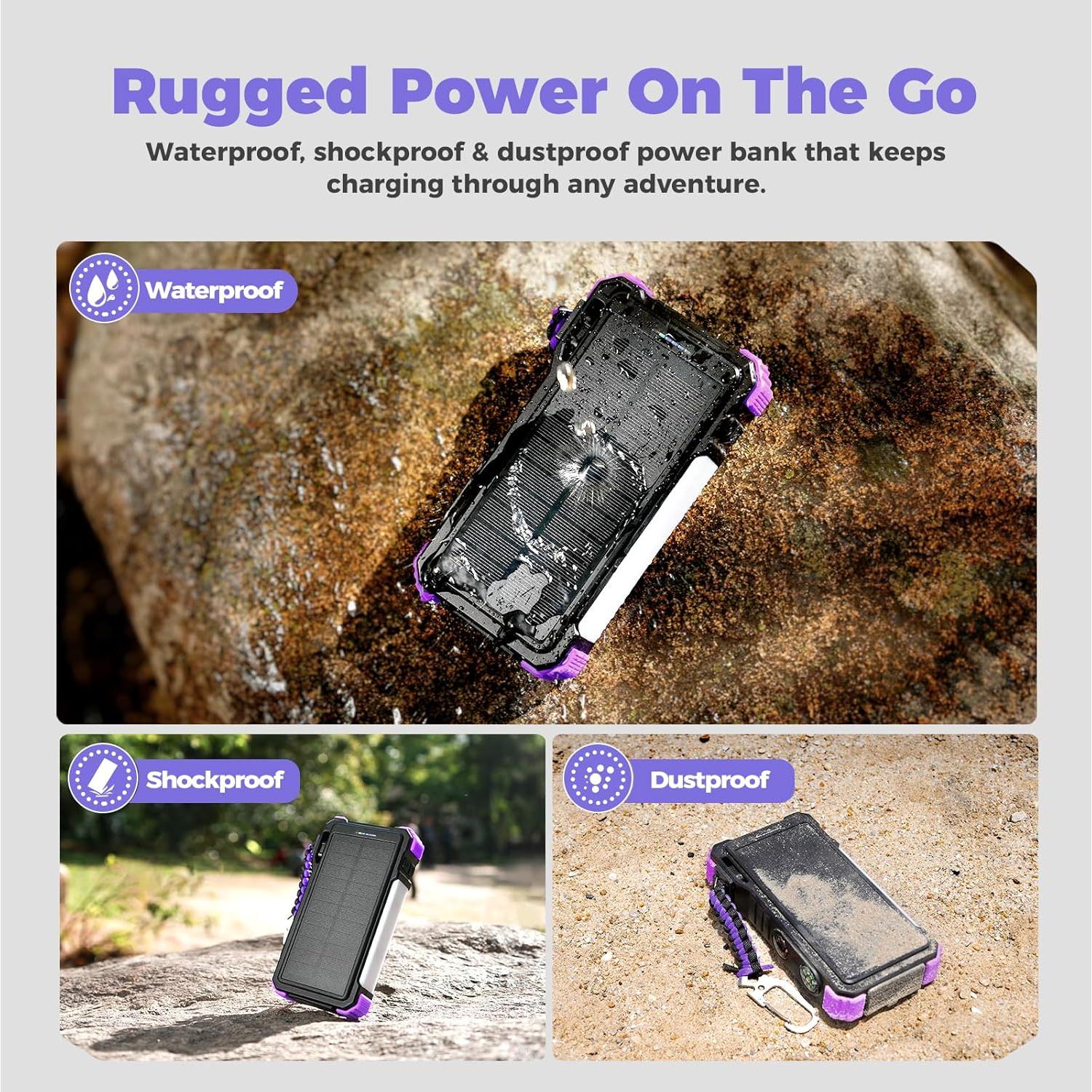 Banco de Energía Solar 20000mAh BLAVOR Carga Rápida 20W