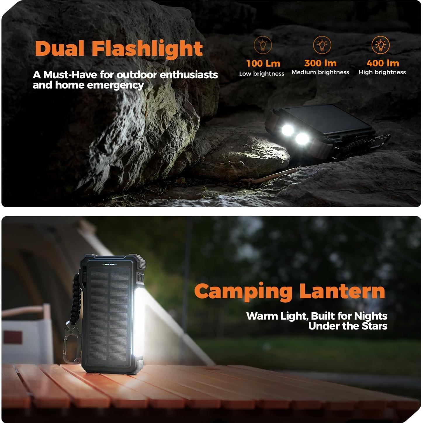 Banco de Energía Solar 20000mAh BLAVOR con Carga Rápida 20W