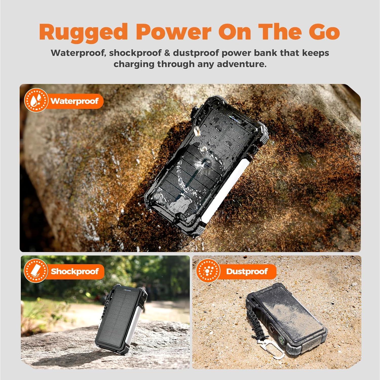 Banco de Energía Solar 20000mAh BLAVOR con Carga Rápida 20W