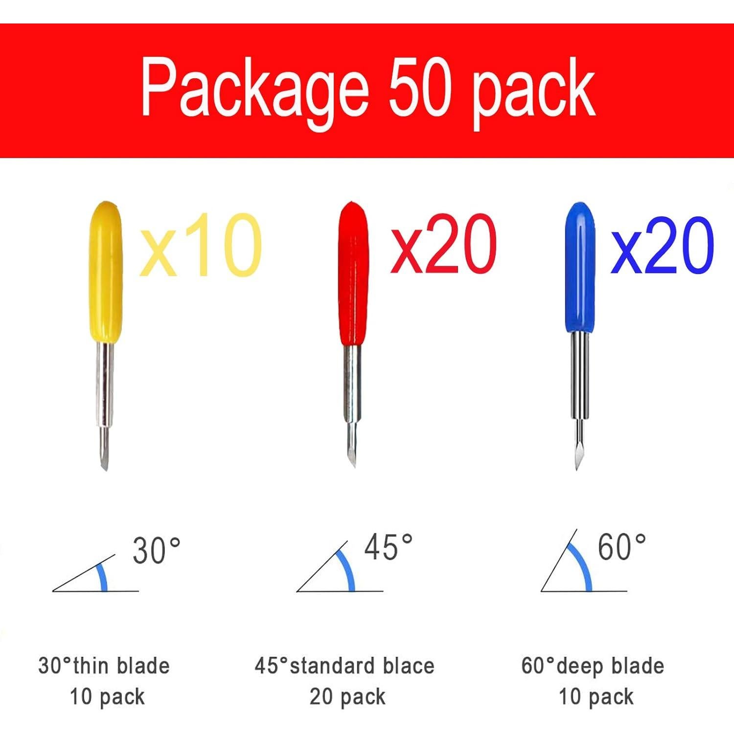 50 Cuchillas de Reemplazo ArtCute para Cricut Explore y Maker