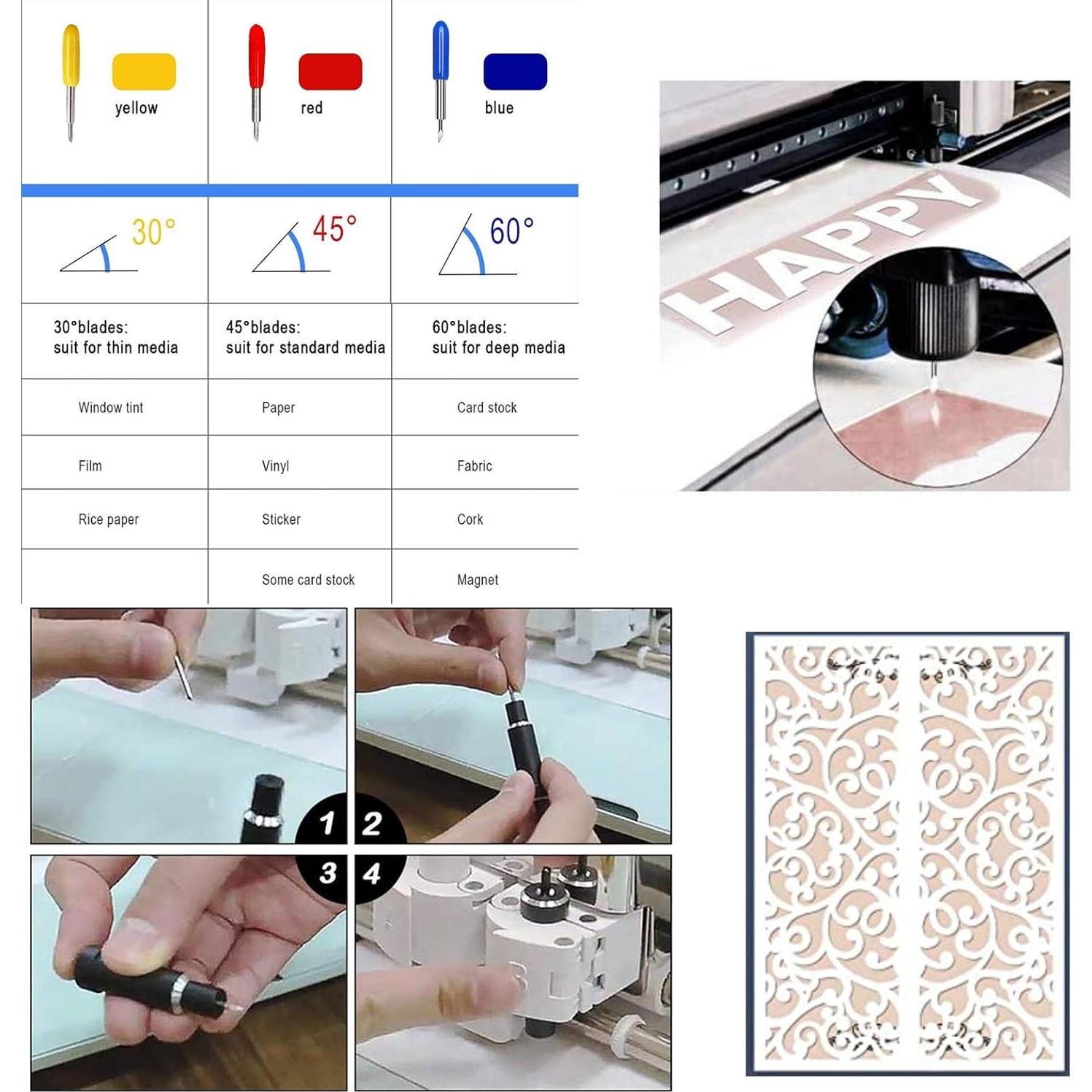 50 Cuchillas de Reemplazo ArtCute para Cricut Explore y Maker