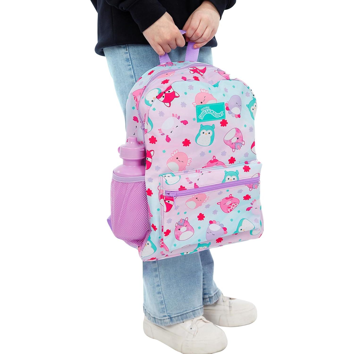 School Bag 4 Piece Set | Kids Backpack And Lunch Bag Set With Pencil Case And Water Bottle | Children's Backpacks | Official Merchandise, NDSM85636