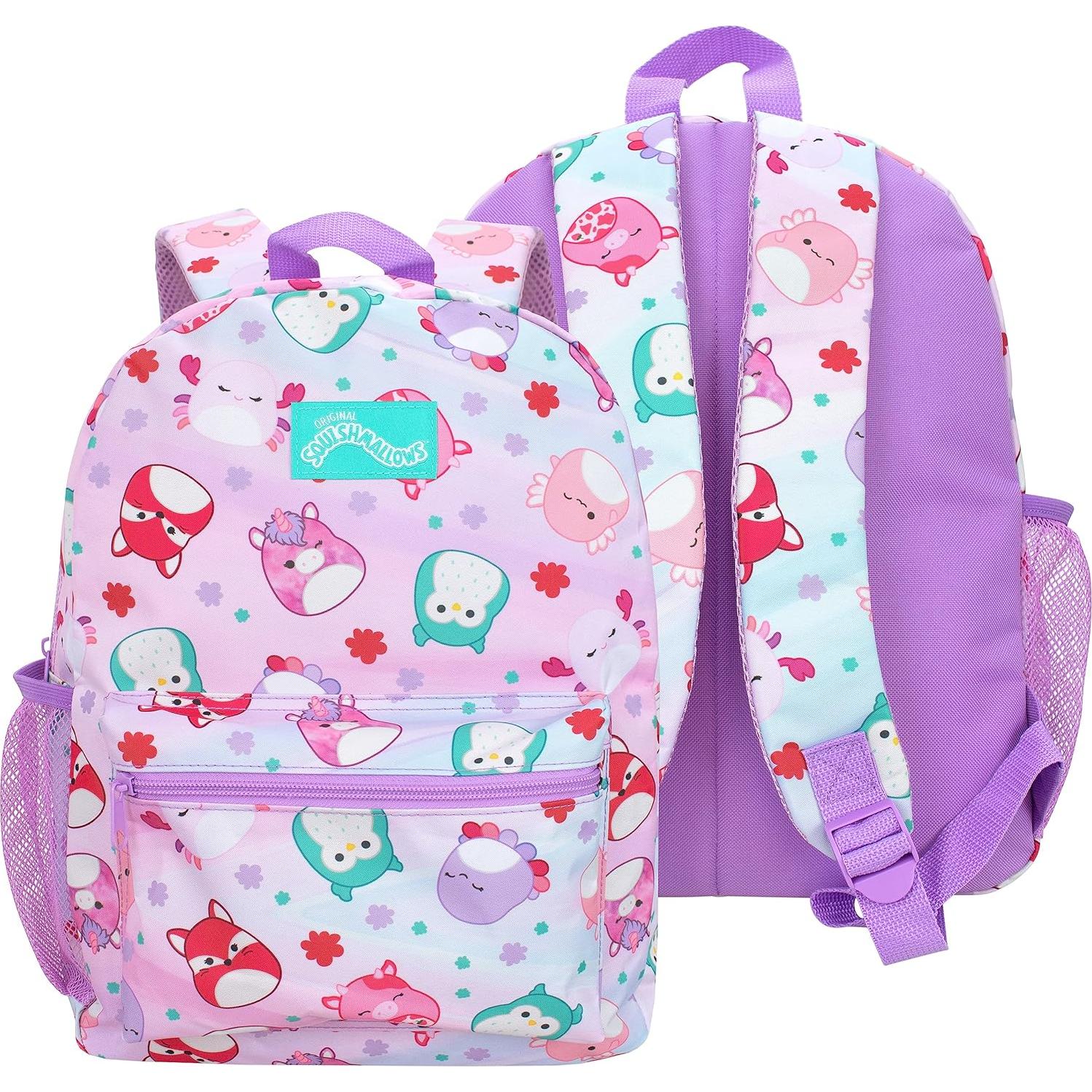 School Bag 4 Piece Set | Kids Backpack And Lunch Bag Set With Pencil Case And Water Bottle | Children's Backpacks | Official Merchandise, NDSM85636