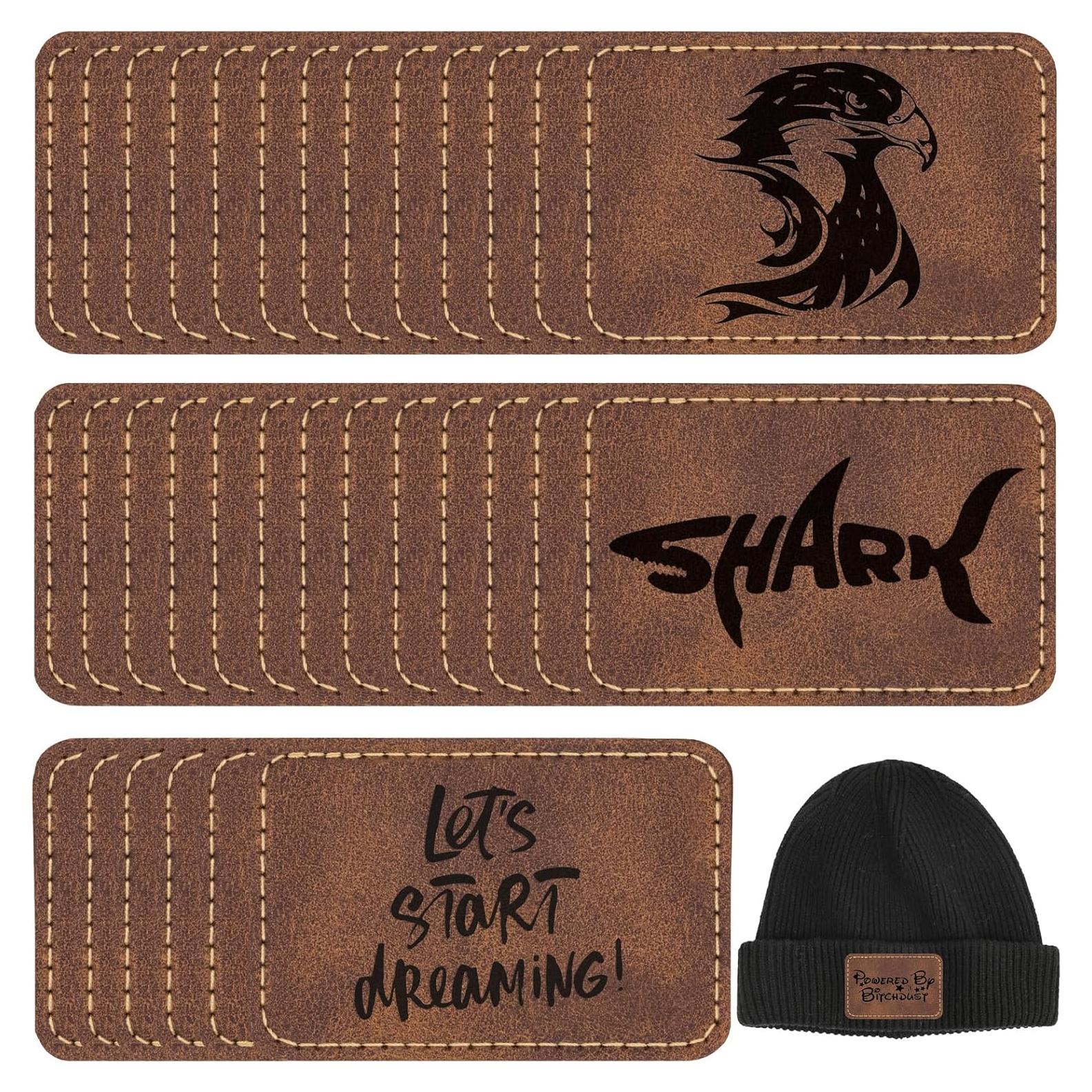 Paquete de 50 parches de cuero sintético GrliTra 7.6x5.1cm