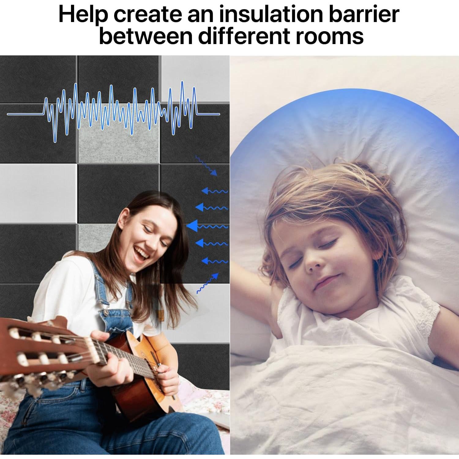 Paneles Acústicos Kuchoow 12 Piezas 40.6x30.5cm Aislantes Sonido