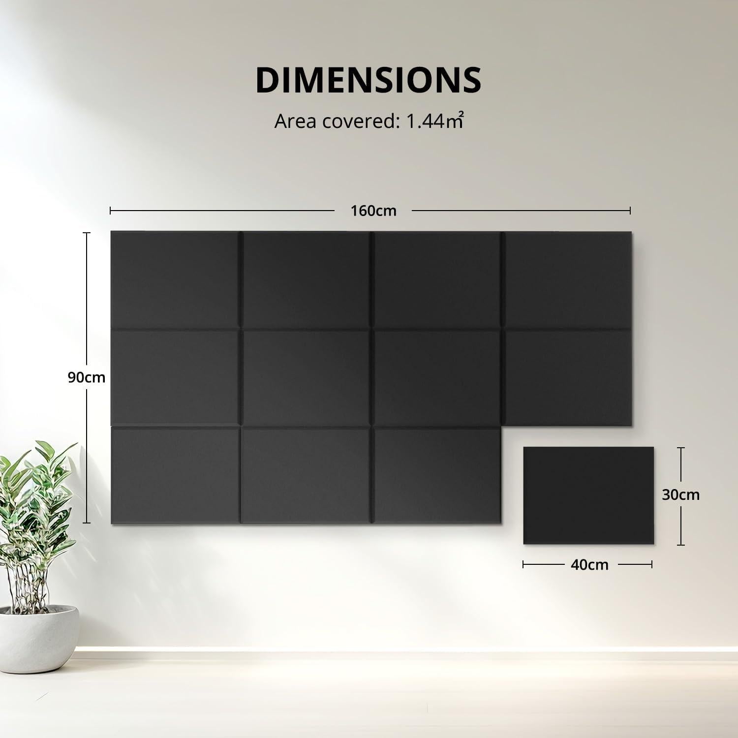 Paneles Acústicos Kuchoow 12 Piezas 40.6x30.5cm Aislantes Sonido