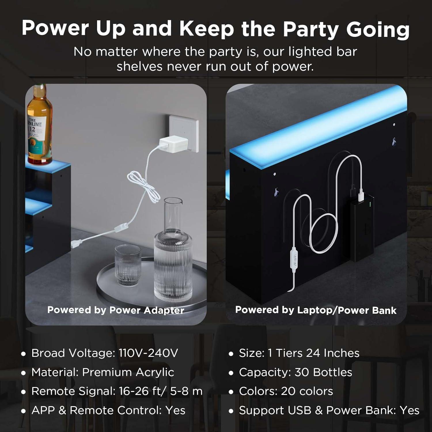 Estante de Exhibición de Botellas de Licor Dethan 60 cm LED