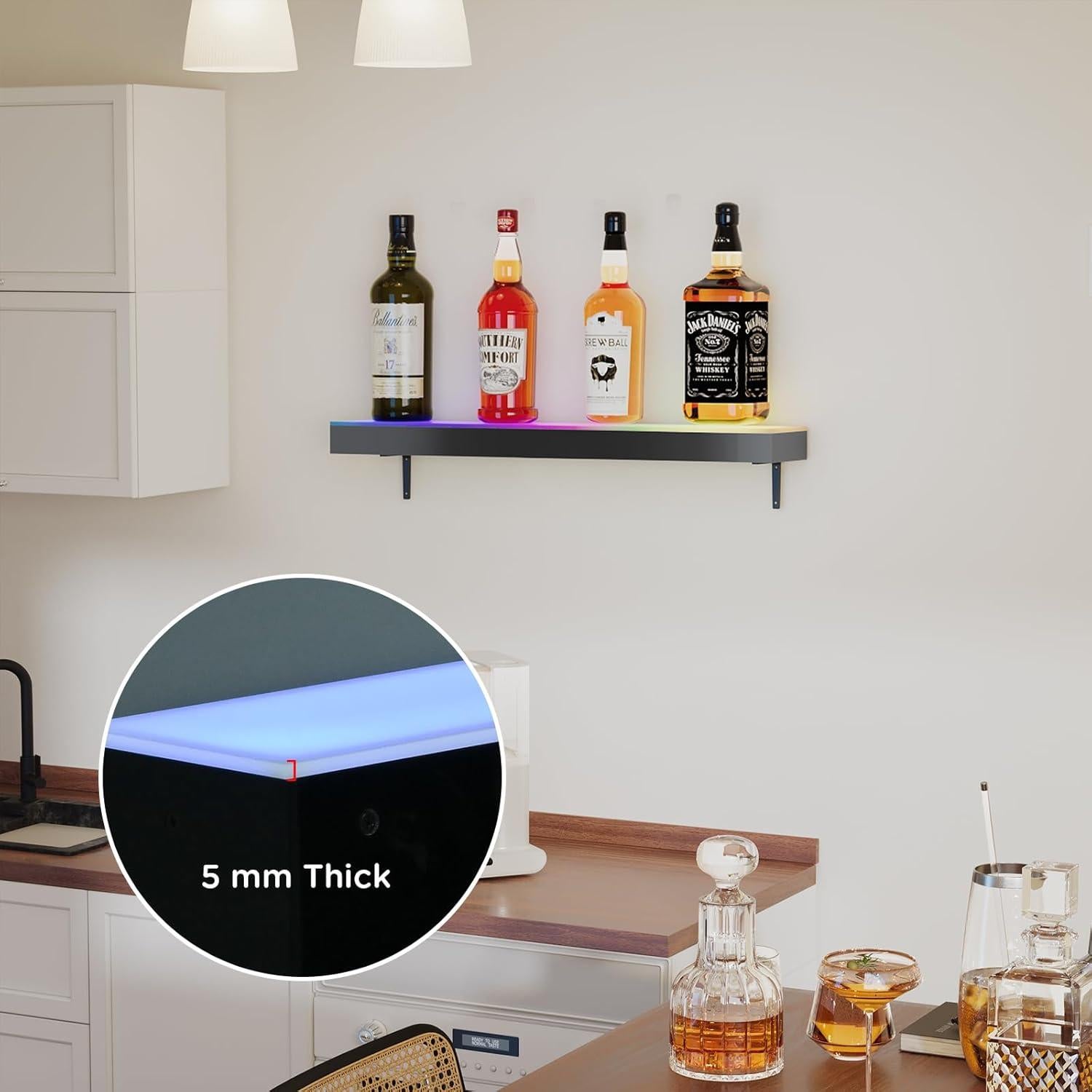 Estante de Exhibición de Botellas de Licor Dethan 60 cm LED