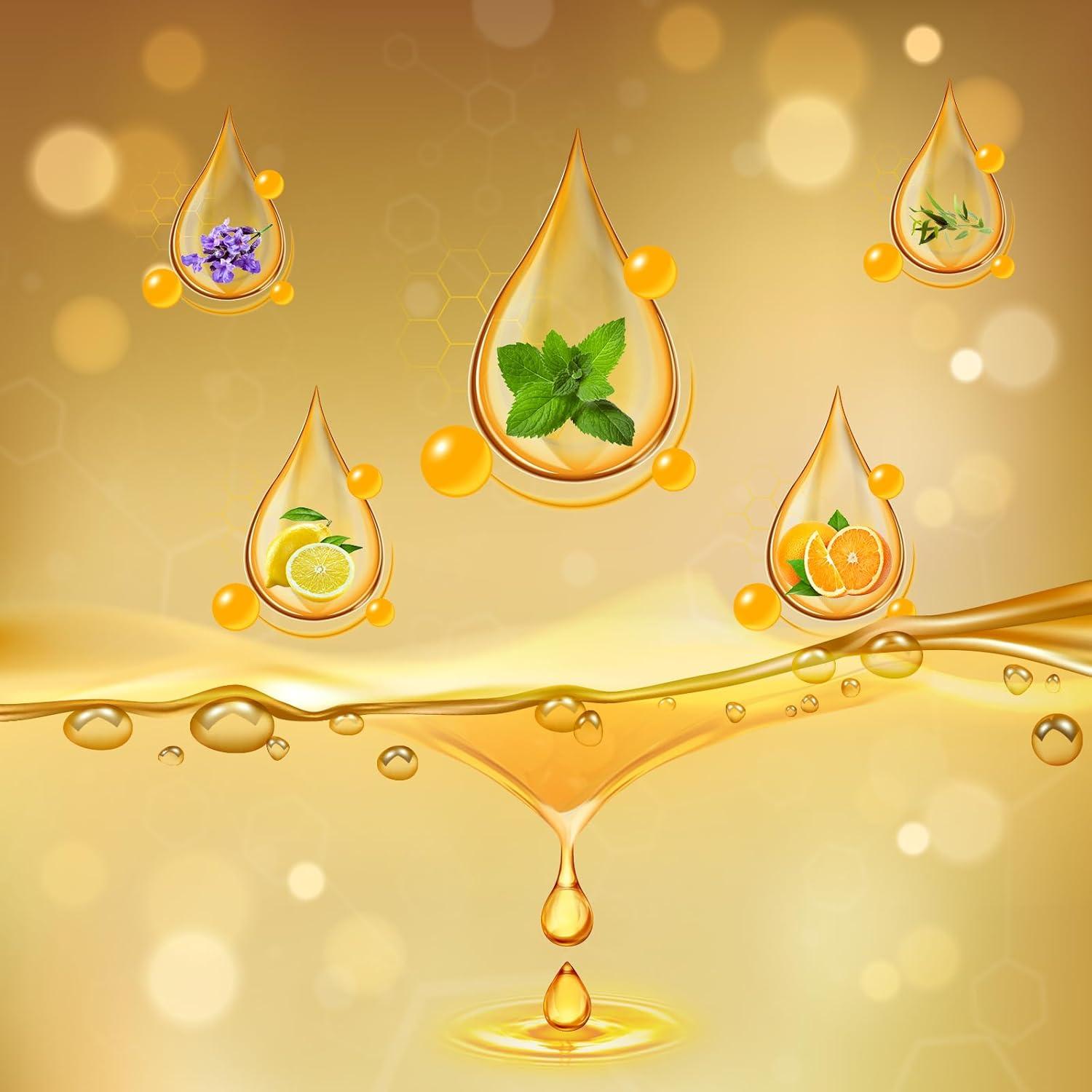 10 Recargas Ambientador de Coche RoyAroma - Lavanda, Limón, Menta, Naranja, Eucalipto