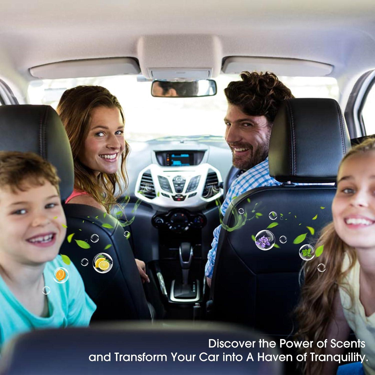 10 Recargas Ambientador de Coche RoyAroma - Lavanda, Limón, Menta, Naranja, Eucalipto