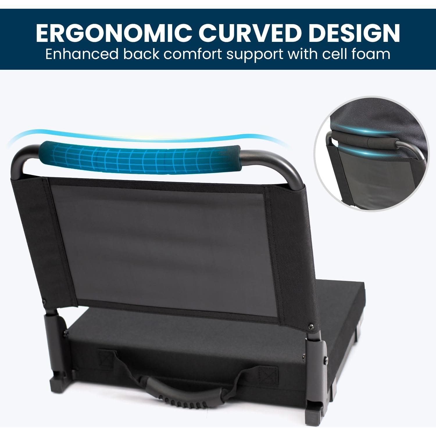 Silla de Estadio Portátil Maeytau MY-BleST-BLK con Cojín Acolchado
