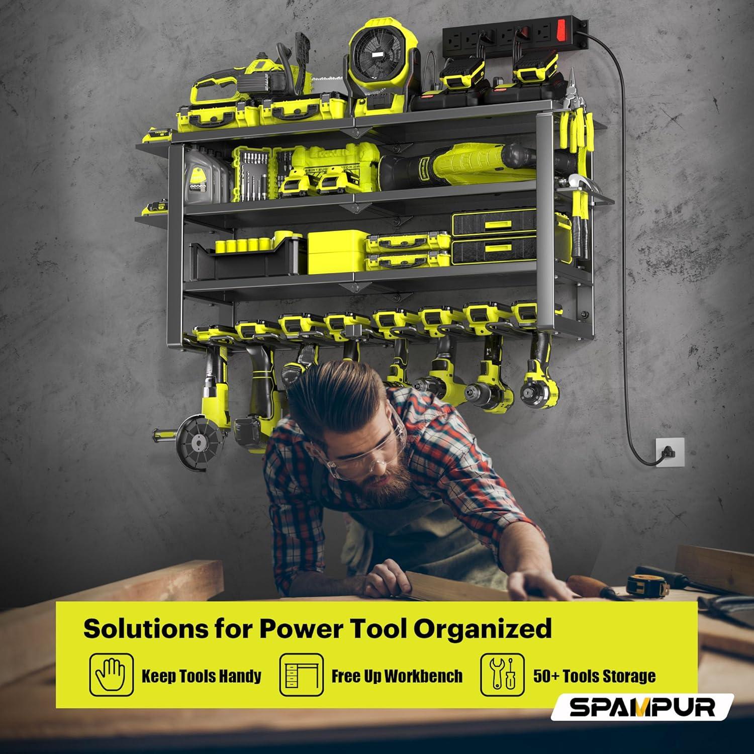 Organizador de Herramientas de Pared Spampur 4 Niveles 190.5 kg