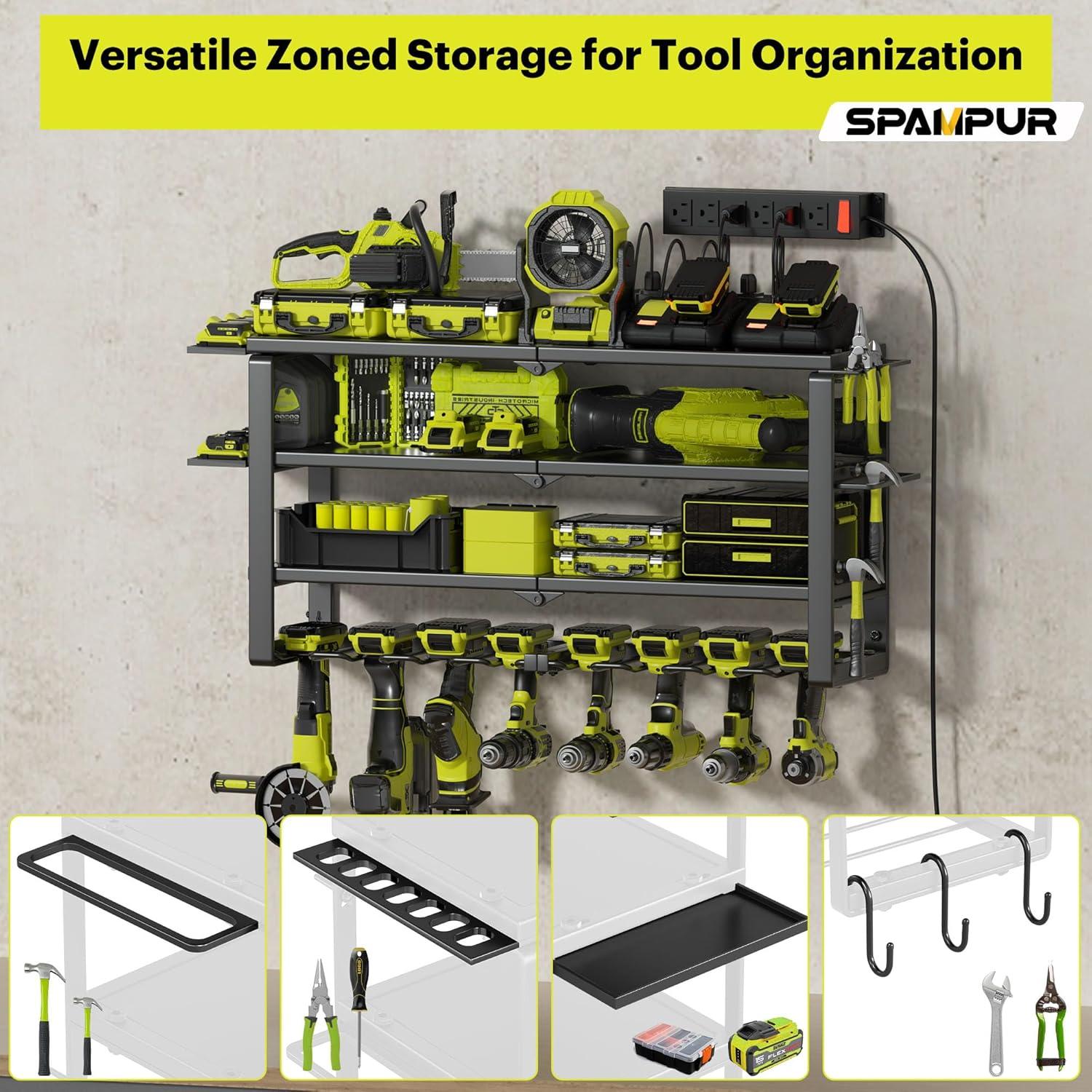 Organizador de Herramientas de Pared Spampur 4 Niveles 190.5 kg