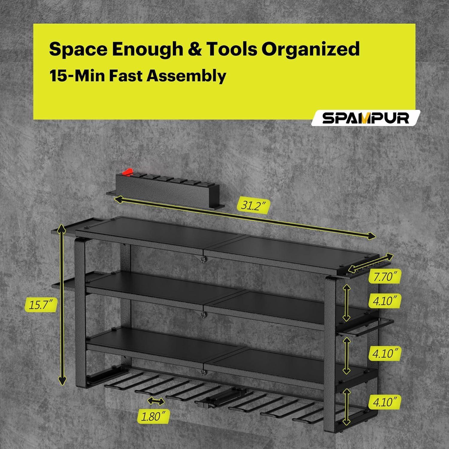 Organizador de Herramientas de Pared Spampur 4 Niveles 190.5 kg