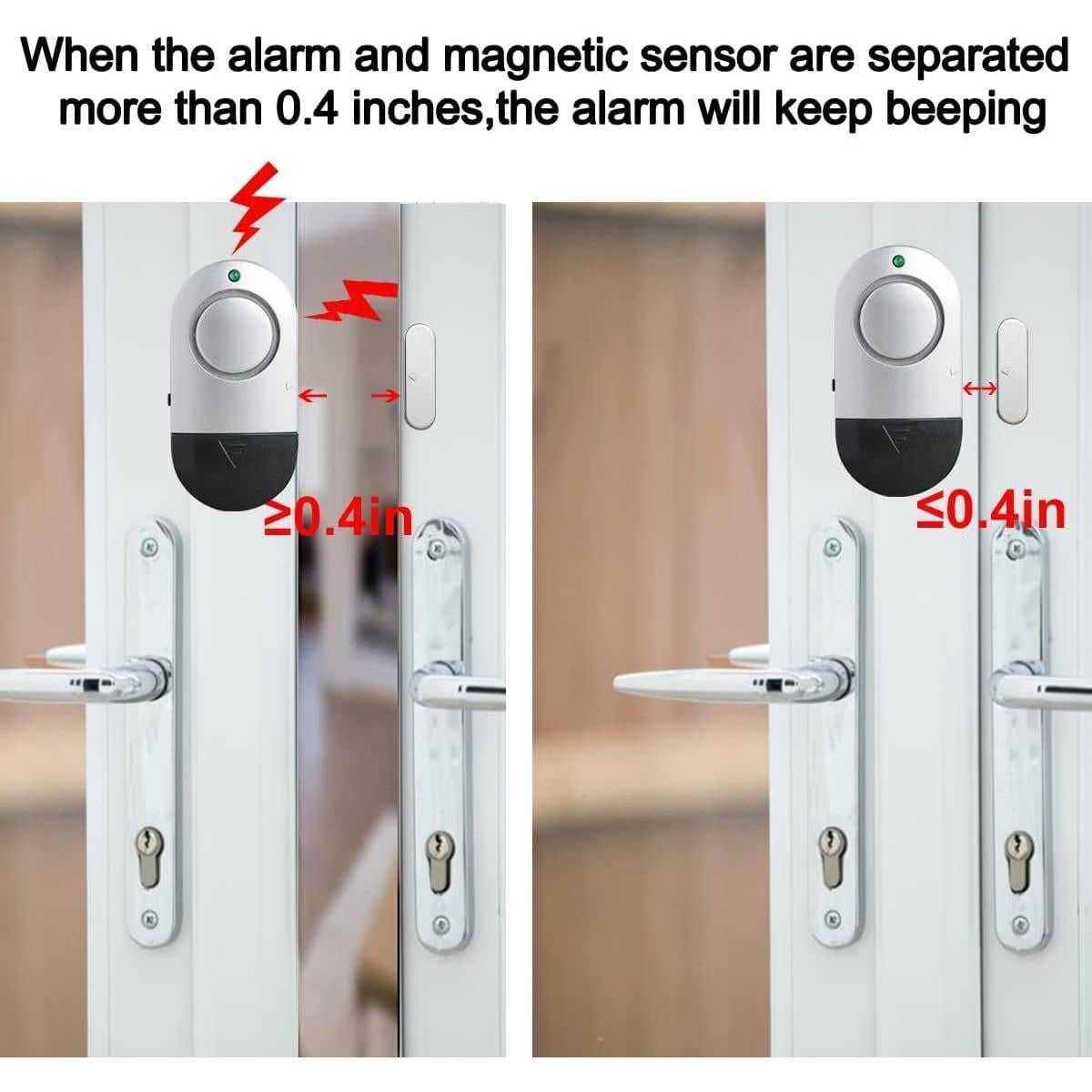 Sensores de Alarma de Ventana y Puerta Rinetiy 120 DB (6 Pcs)