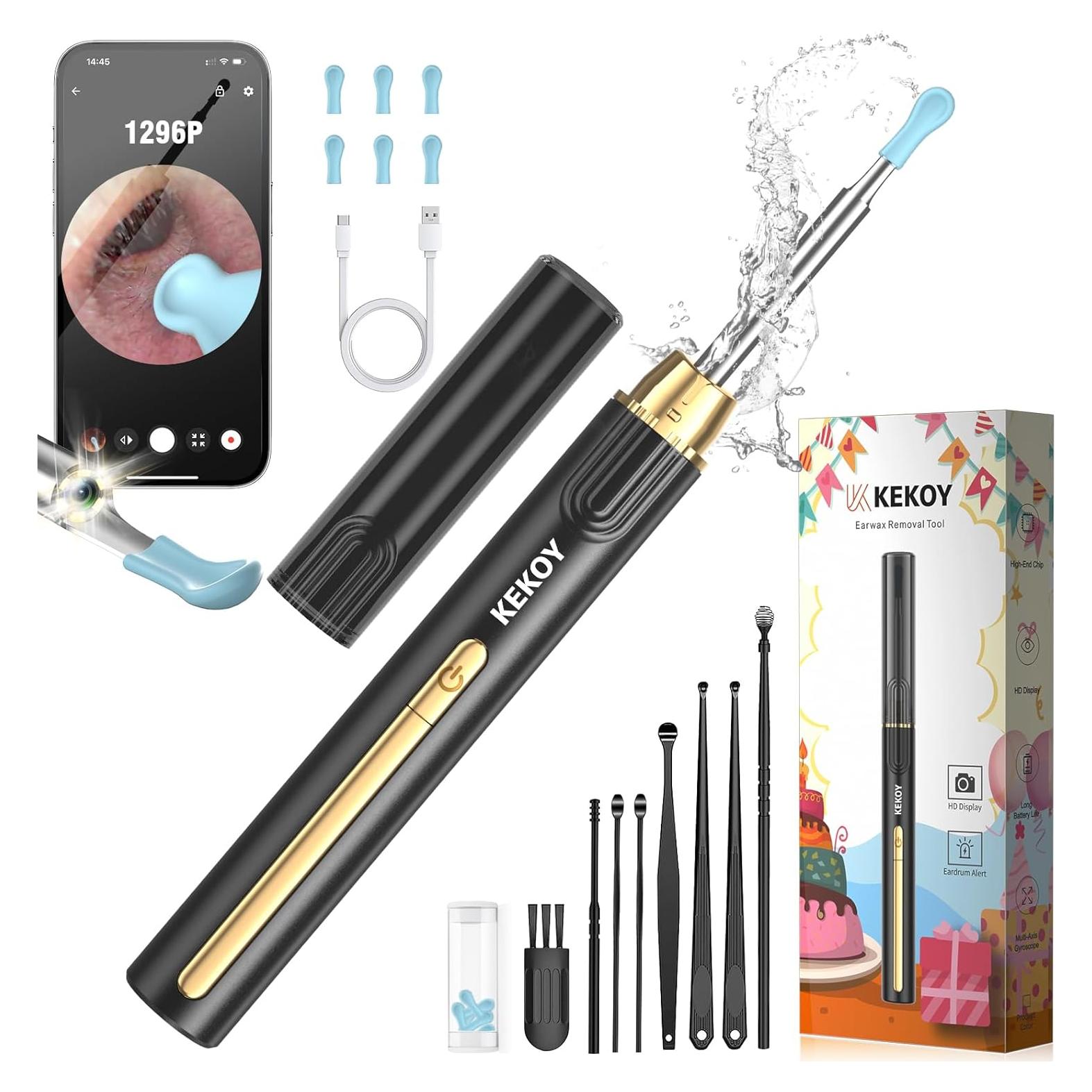 Limpiador de Oídos Kekoy P8 con Cámara HD 1296P y Accesorios