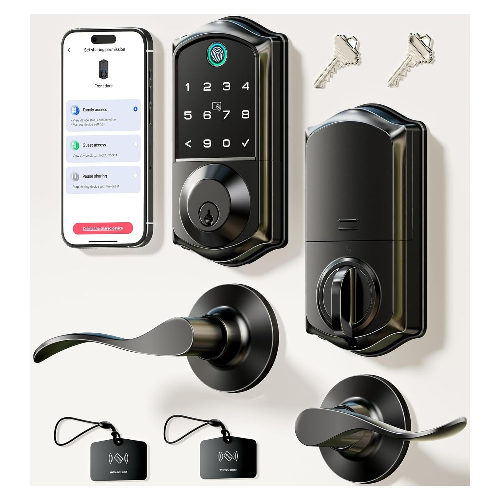 Cerradura Inteligente Veise VE017-L con Manijas y Control APP