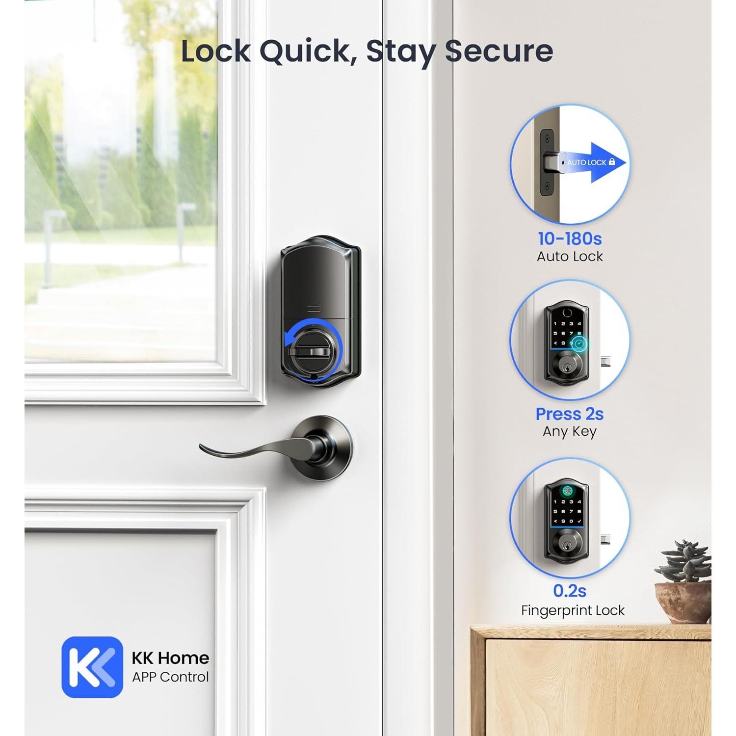 Cerradura Inteligente Veise VE017-L con Manijas y Control APP