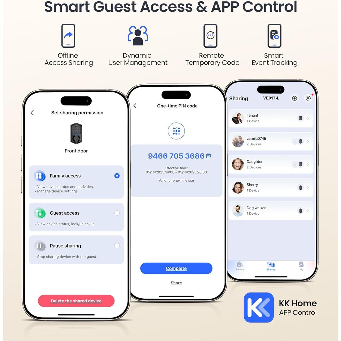 Cerradura Inteligente Veise VE017-L con Manijas y Control APP