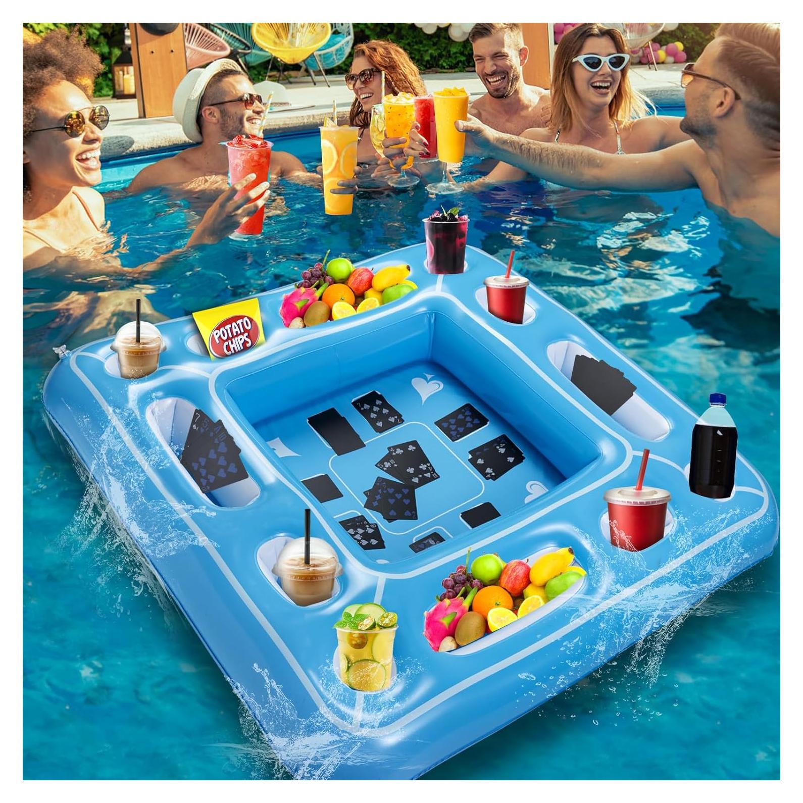 Mesa Flotante Inflable para Piscina Kaiedos 101.6cm con Cartas