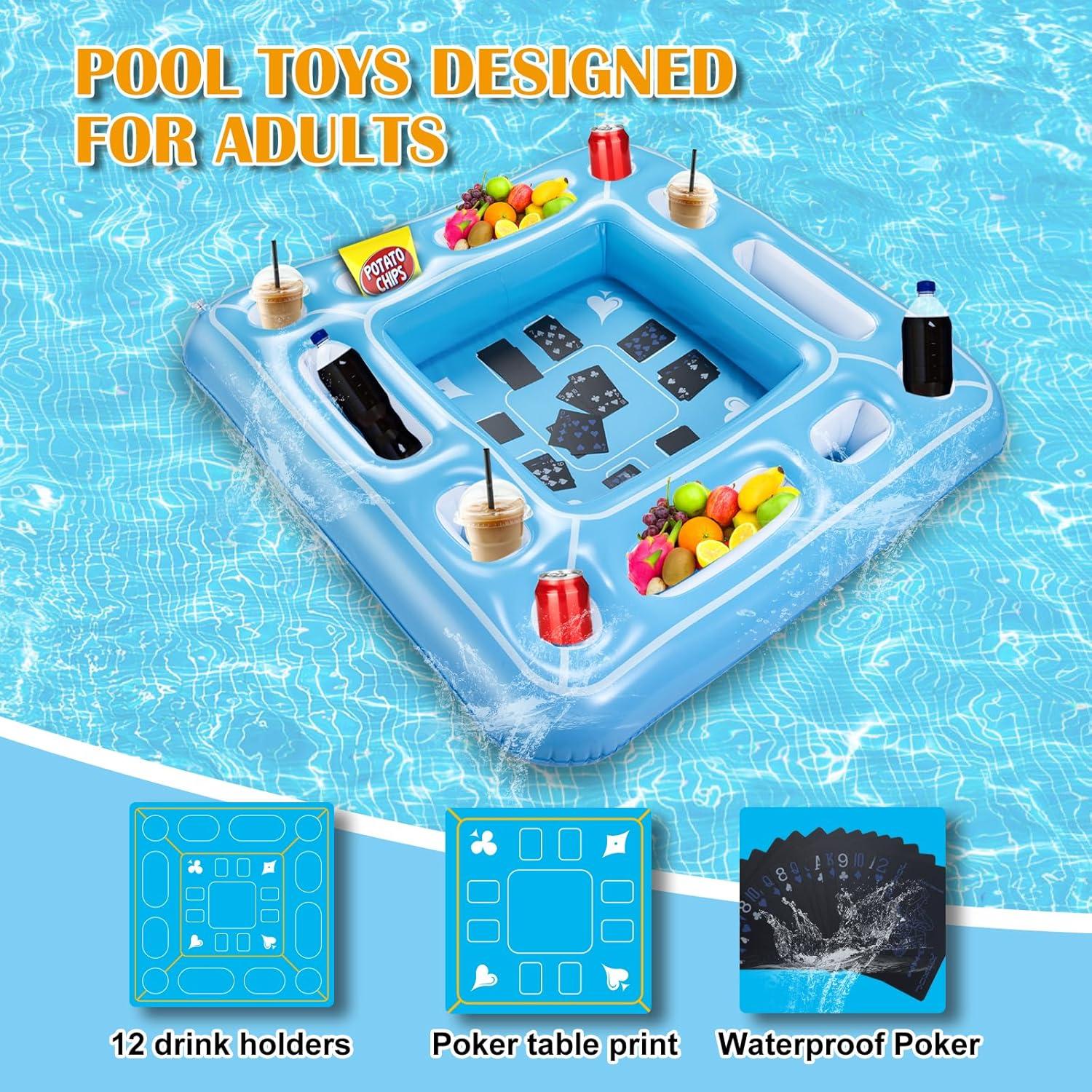 Mesa Flotante Inflable para Piscina Kaiedos 101.6cm con Cartas