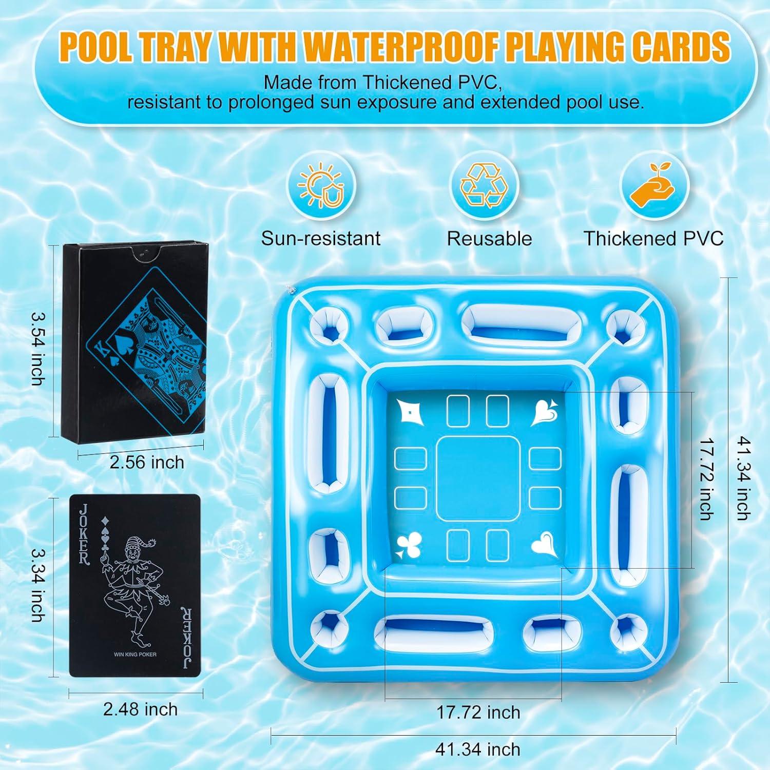 Mesa Flotante Inflable para Piscina Kaiedos 101.6cm con Cartas