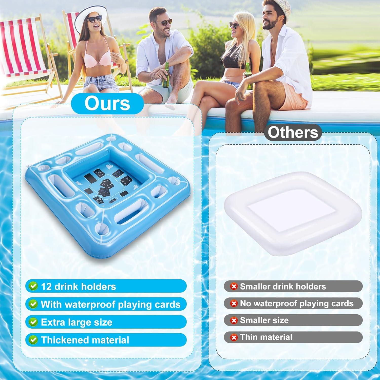 Mesa Flotante Inflable para Piscina Kaiedos 101.6cm con Cartas