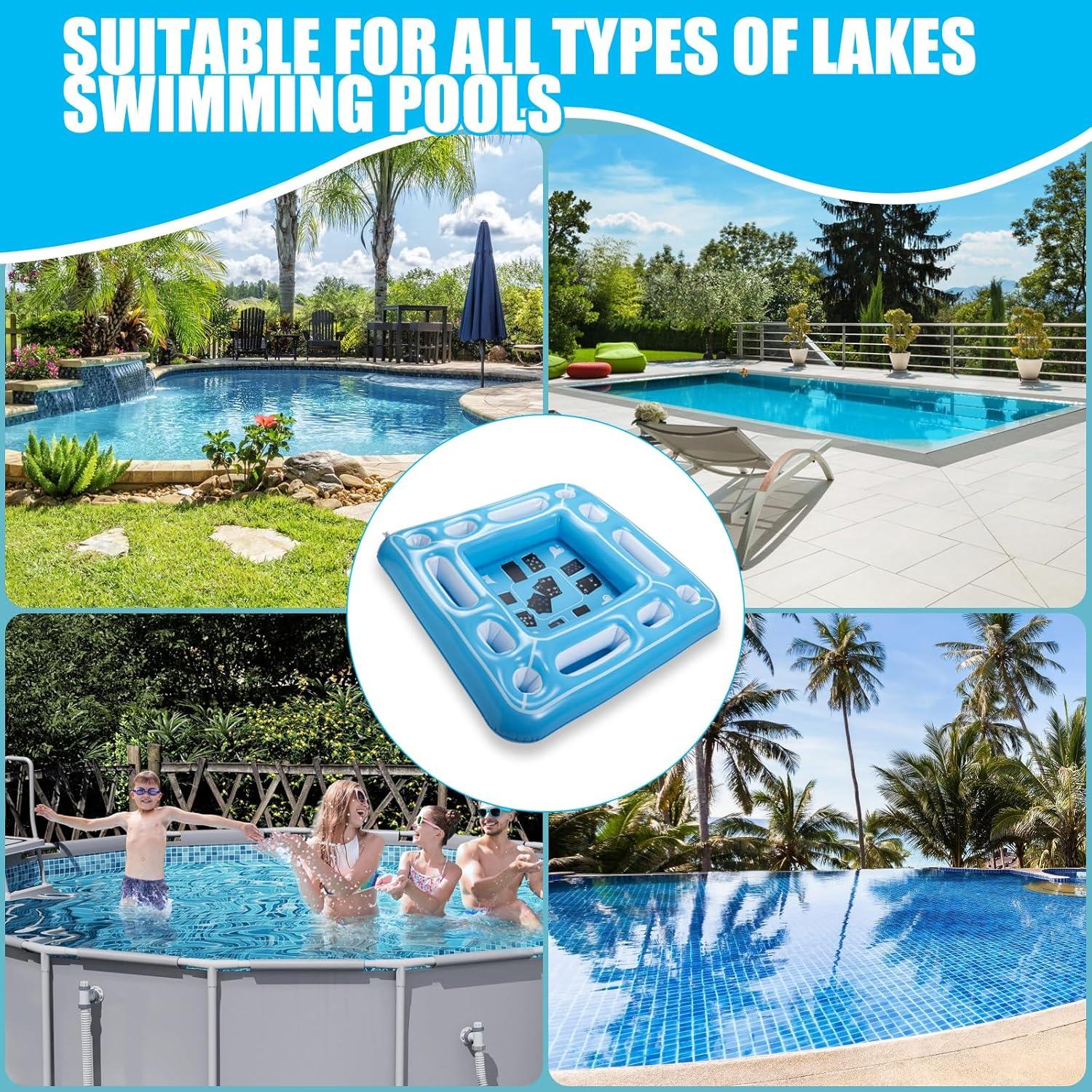 Mesa Flotante Inflable para Piscina Kaiedos 101.6cm con Cartas