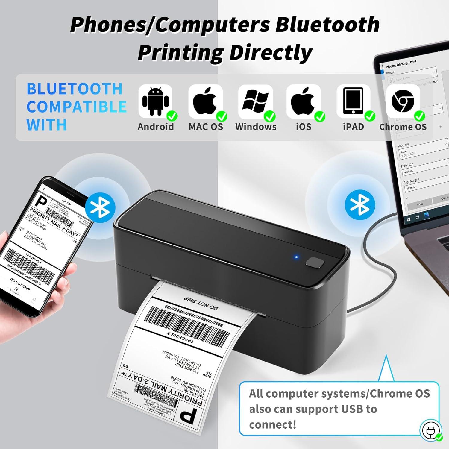 Impresora de Etiquetas Térmicas ASprink 241BT Bluetooth 4x6