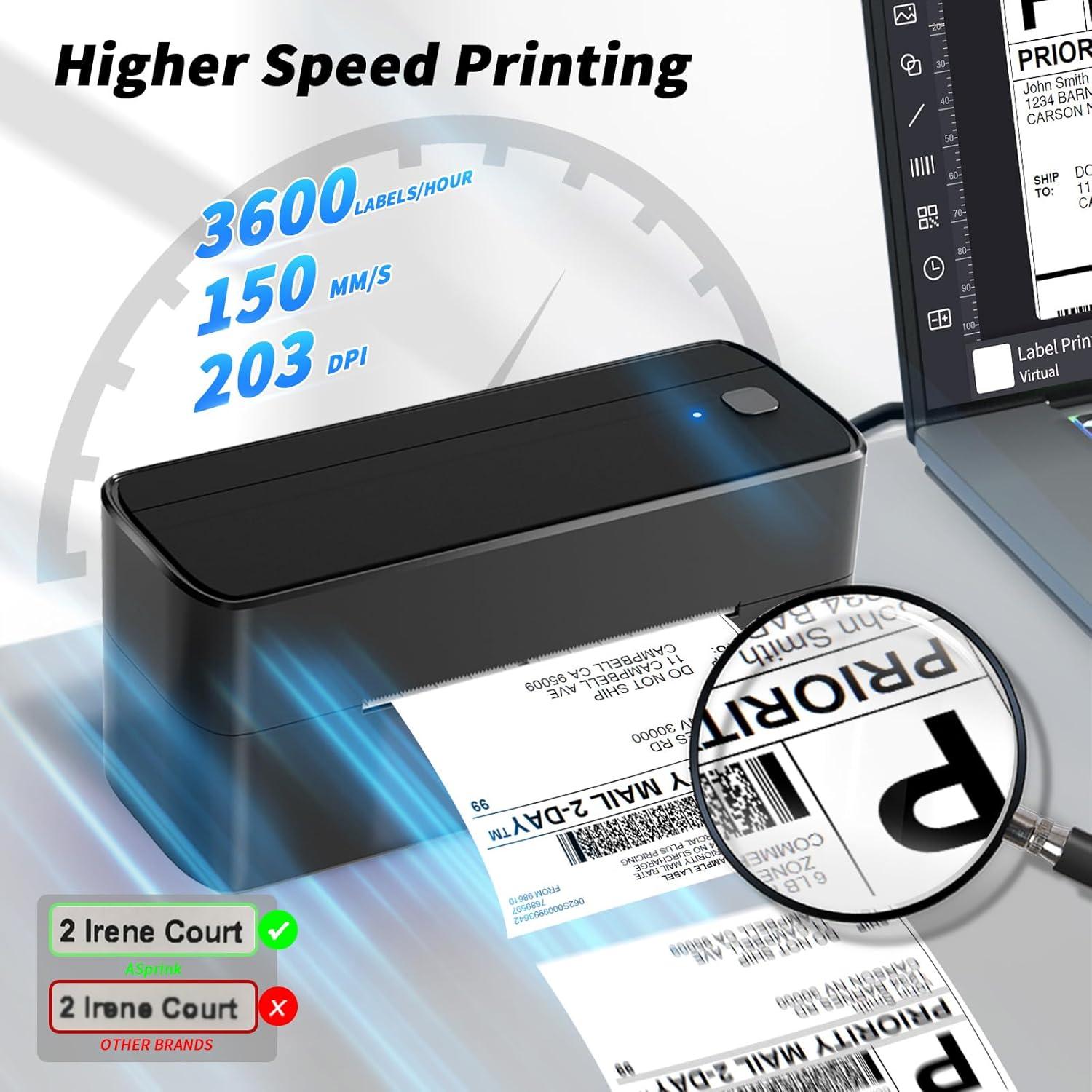 Impresora de Etiquetas Térmicas ASprink 241BT Bluetooth 4x6