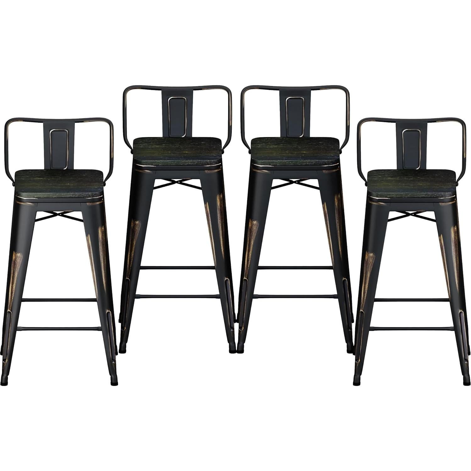 Sillas de Bar HAOBO Hogar Moderno Industrial Juego de 4