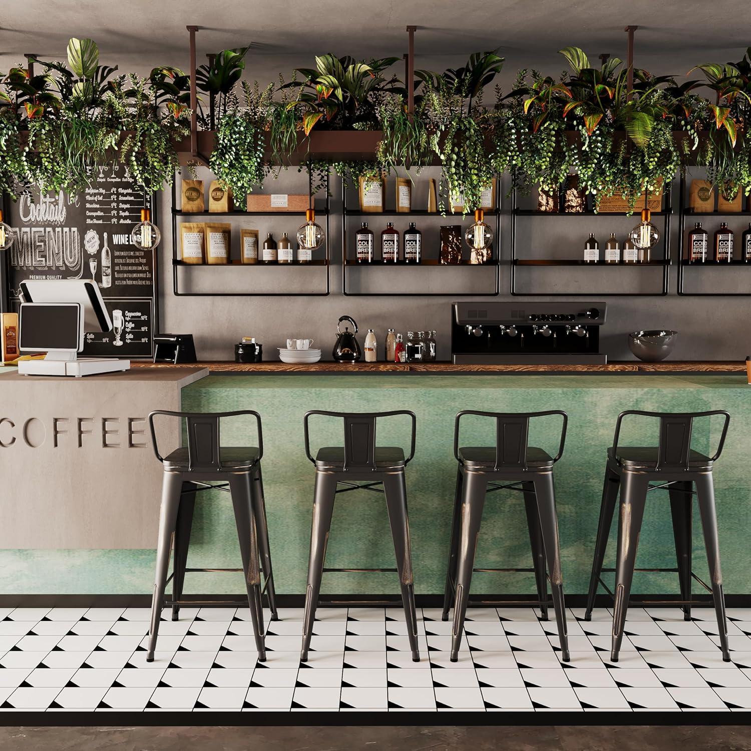 Sillas de Bar HAOBO Hogar Moderno Industrial Juego de 4