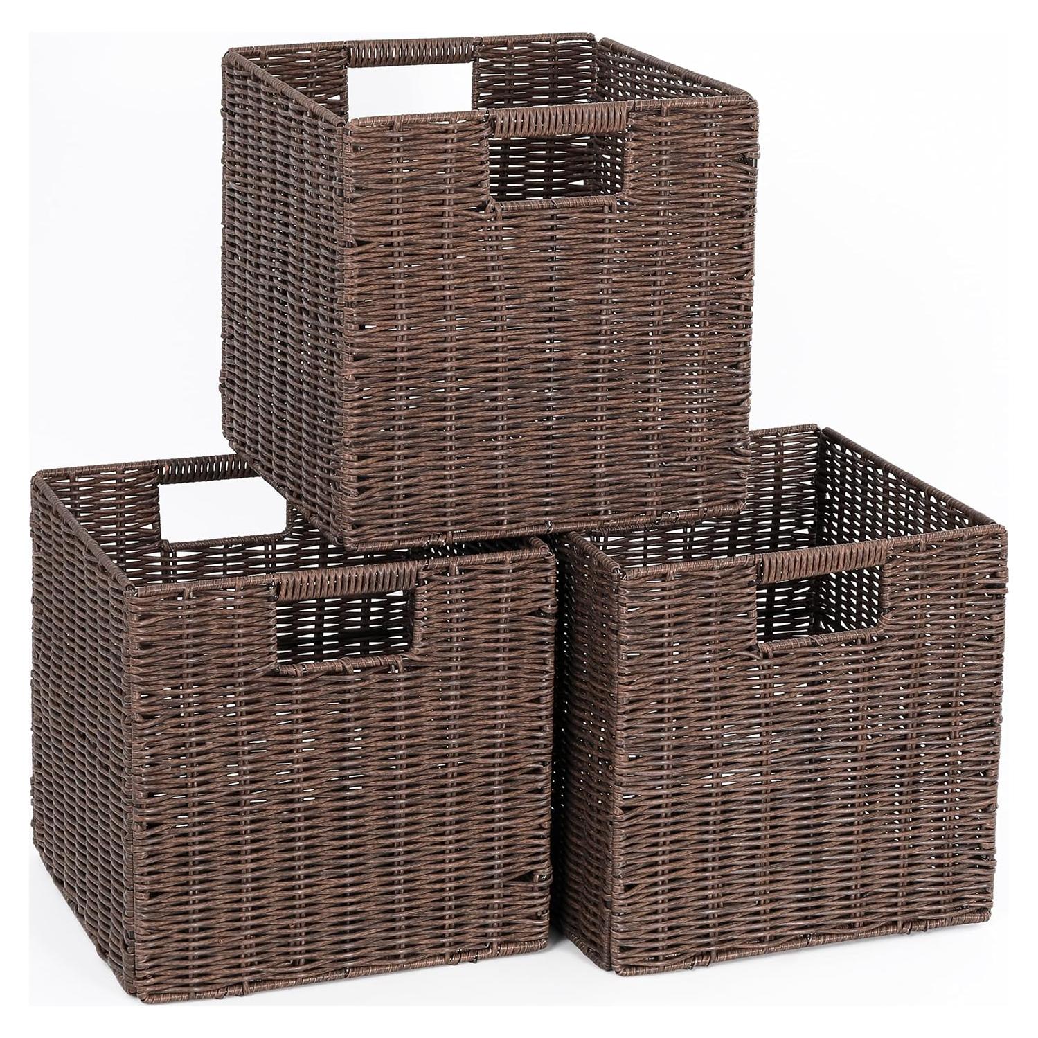 Cesta de Almacenamiento Plegable TAIMEI&G02 Marrón 26.7 cm - Juego de 3