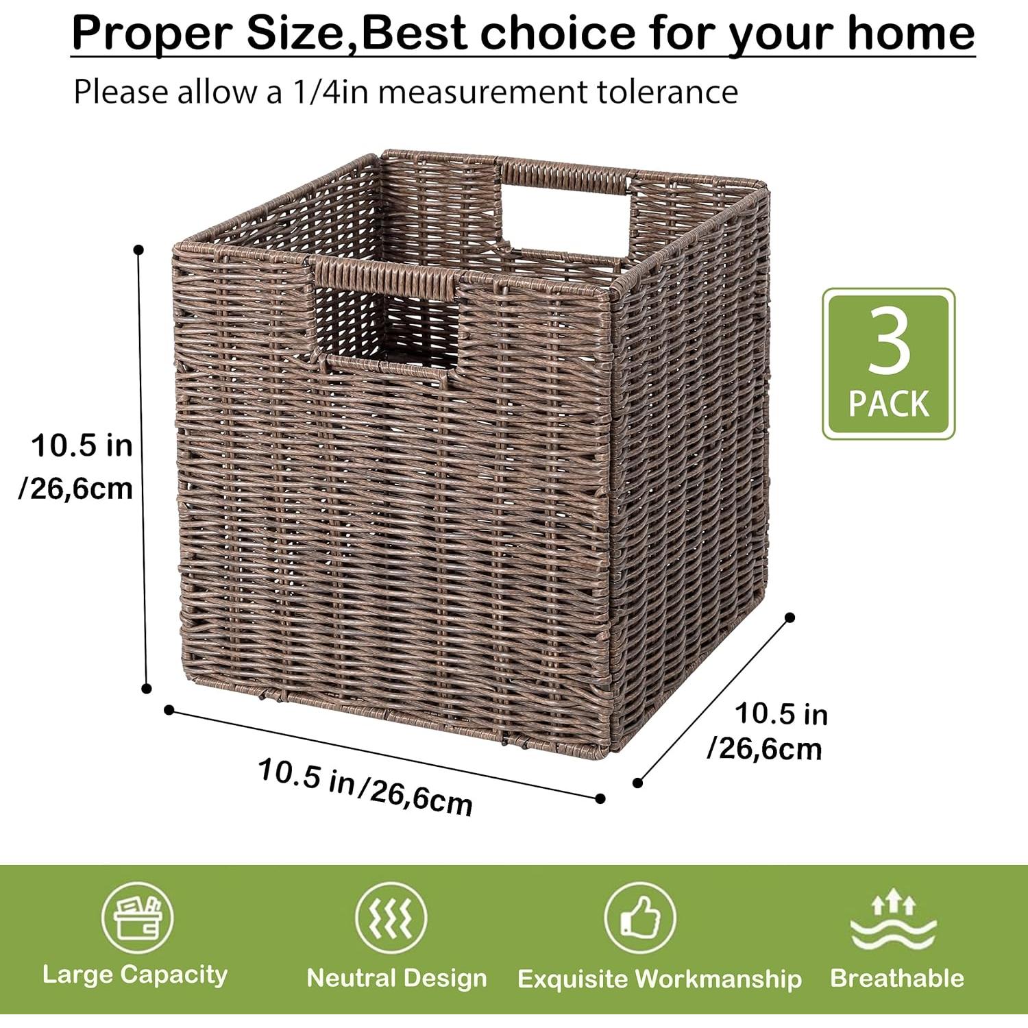 Cesta de Almacenamiento Plegable TAIMEI&G02 Marrón 26.7 cm - Juego de 3