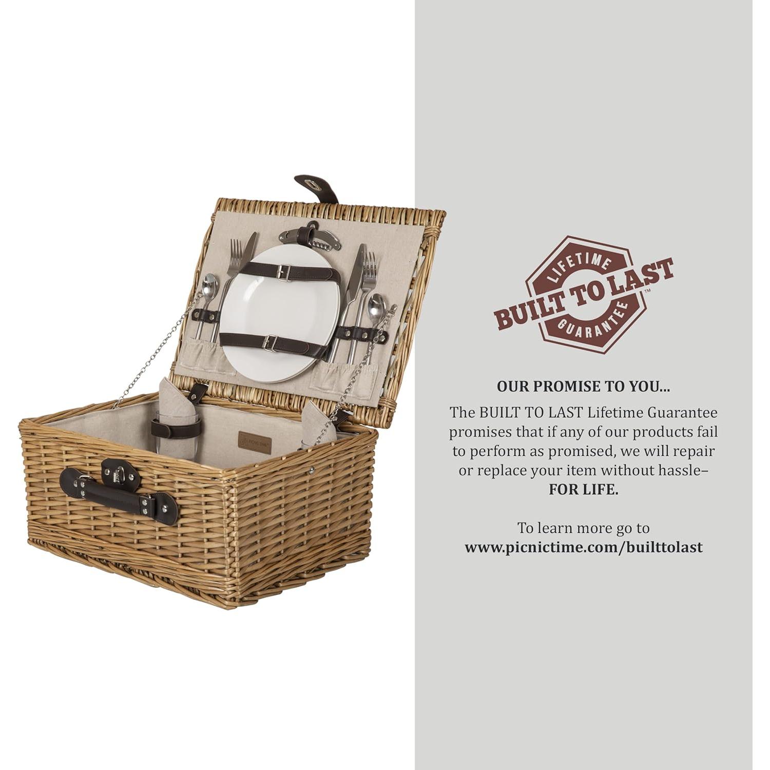 Cesta de Picnic Clásica PICNIC TIME para 2 Personas Mimbre