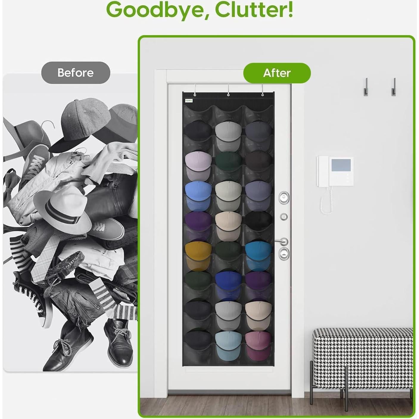 Organizador de Gorras de Béisbol Unjumbly 27 Bolsillos Negro