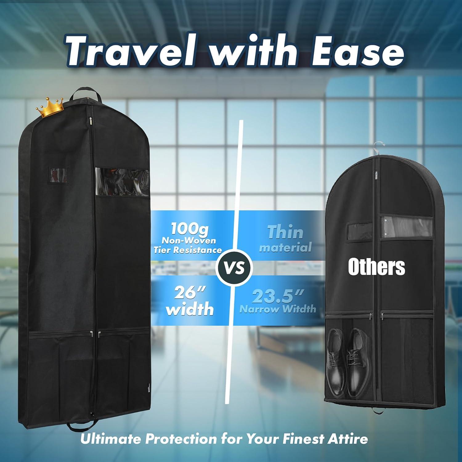 Bolsa de Viaje Simple Houseware 60 Pulgadas Negra - Paquete de 3