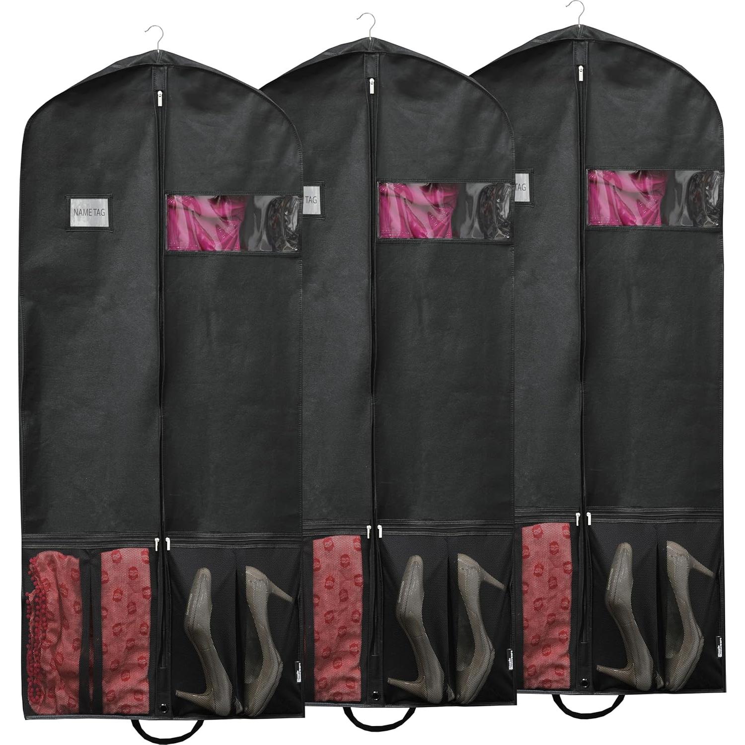 Bolsa de Viaje Simple Houseware 60 Pulgadas Negra - Paquete de 3