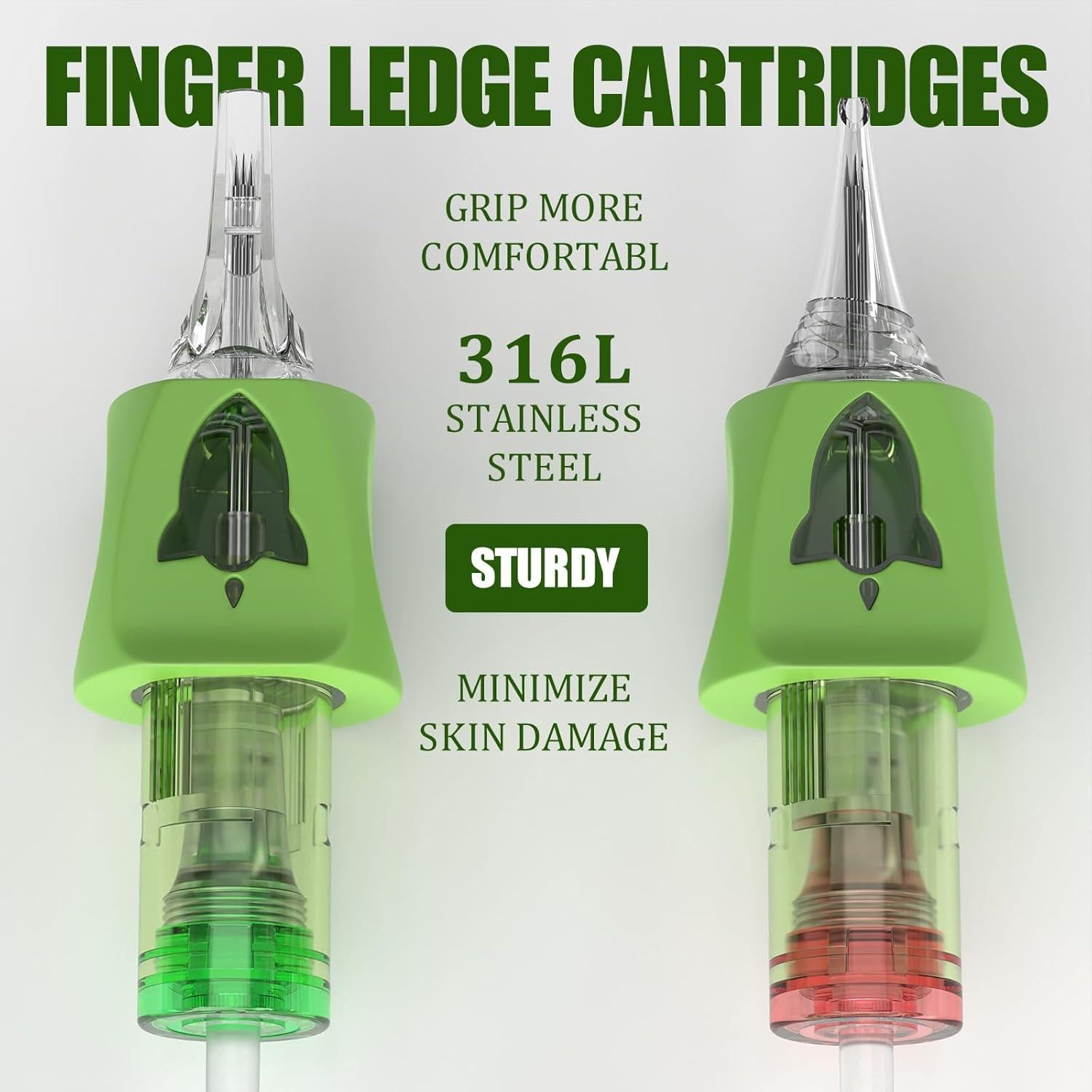 Agujas de Cartucho de Tatuaje Wormhole 20pcs Mezcla 3RL 5RL 7M1 9M1